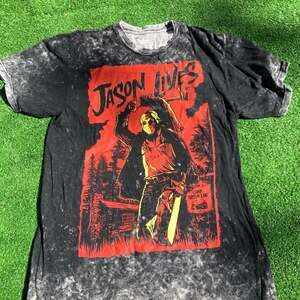 Friday The 13th Jason Lives Graphic Acid Wash T-Shirt